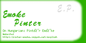 emoke pinter business card